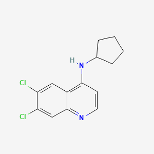 Chemical structure of 1,2-Bis(4-chlorophenyl)ethane-1,2-diamine