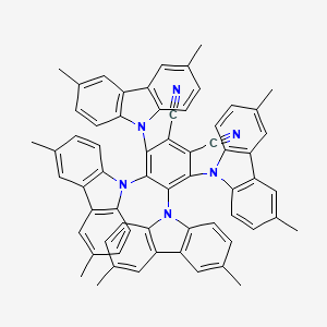 Chemical structure of 1,2-Benzenedicarbonitrile,3,4,5,6-tetrakis(3,6-dimethyl-9H-carbazol-9-yl)-