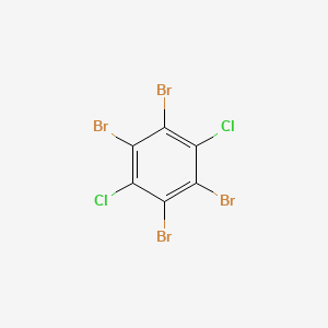 Chemical structure of 1,2,4,5-Tetrabromo-3,6-dichlorobenzene
