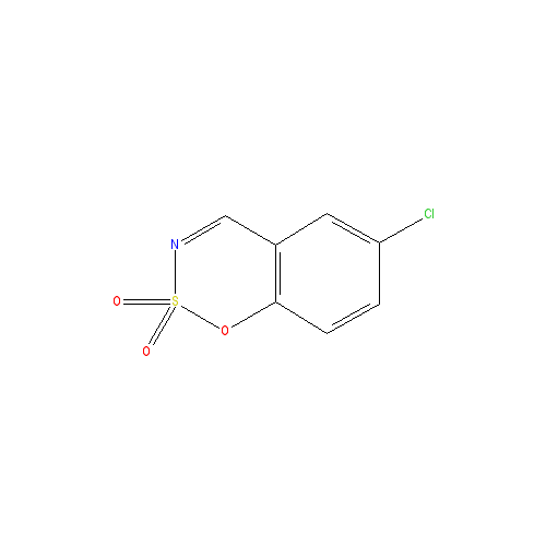 Chemical structure of 1,2,3-Benzoxathiazine, 6-chloro-, 2,2-dioxide