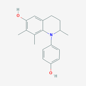 Chemical structure of 1,2,3,4-Tetrahydro-1-(4-hydroxyphenyl)-2,7,8-trimethyl-6-quinolinol