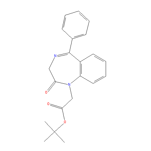 Chemical structure of 1,1-Dimethylethyl 2,3-dihydro-2-oxo-5-phenyl-1H-1,4-benzodiazepine-1-acetate