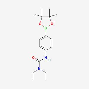 Chemical structure of 1,1-Diethyl-3-(4-(4,4,5,5-tetramethyl-1,3,2-dioxaborolan-2-yl)phenyl)urea