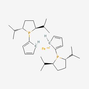 Chemical structure of 1,1'-Bis[(2S,5S)-2,5-diisopropyl-1-phospholanyl]ferrocene
