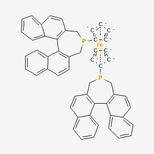 Chemical structure of 1,1'-Bis[(11bR)-3,5-dihydro-4H-dinaphtho[2,1-c:1',2'-e]phosphepin-4-yl]ferrocene