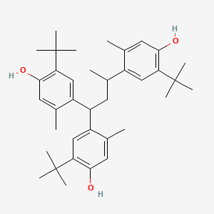 Chemical structure of 1,1,3-tris(2-methyl-4-hydroxy-5-tert-butylphenyl)