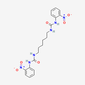 Chemical structure of 1,1'-(Hexane-1,6-diyl)bis[3-(2-nitrophenyl)urea]