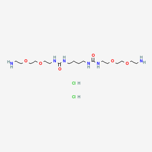 Chemical structure of 1,1'-(butane-1,4-diyl)bis(3-(2-(2-(2-aminoethoxy)ethoxy)ethyl)urea)