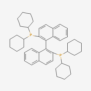 Chemical structure of 2,2'-Bis(dicyclohexylphosphino)-1,1'-binaphthyl
