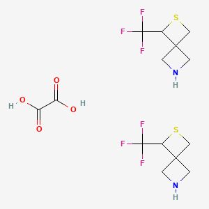 Chemical structure of 1-(Trifluoromethyl)-2-thia-6-azaspiro[3.3]heptane hemioxalate