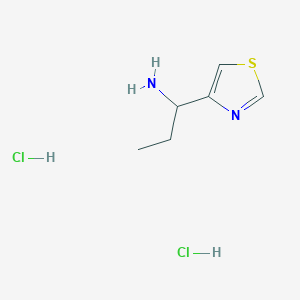 Chemical structure of 1-(Thiazol-4-yl)propan-1-amine dihydrochloride