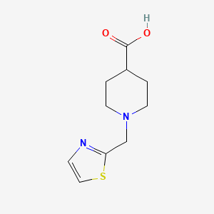 Chemical structure of 1-(Thiazol-2-ylmethyl)piperidine-4-carboxylic acid