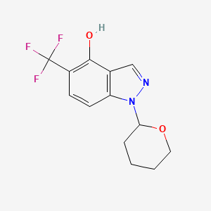 Chemical structure of 1-(Tetrahydro-2H-pyran-2-yl)-5-(trifluoromethyl)-1H-indazol-4-ol