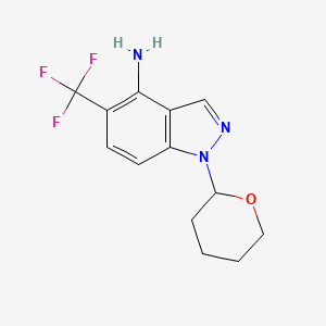 Chemical structure of 1-(Tetrahydro-2H-pyran-2-yl)-5-(trifluoromethyl)-1H-indazol-4-amine