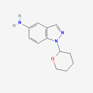 Chemical structure of 1-(Oxan-2-yl)-1H-indazol-5-amine