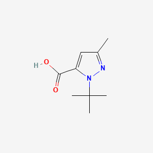 Chemical structure of 1-tert-butyl-3-methyl-1H-pyrazole-5-carboxylic acid
