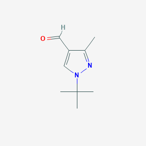 Chemical structure of 1-(tert-Butyl)-3-methyl-1H-pyrazole-4-carbaldehyde