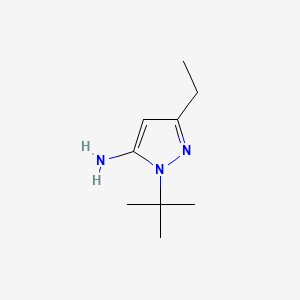 Chemical structure of 1-(tert-Butyl)-3-ethyl-1H-pyrazol-5-amine