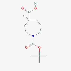Chemical structure of 1-(tert-Butoxycarbonyl)-4-methylazepane-4-carboxylic acid
