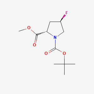Chemical structure of 1-(tert-Butoxycarbonyl)-3-fluoropiperidine-4-carboxylic acid