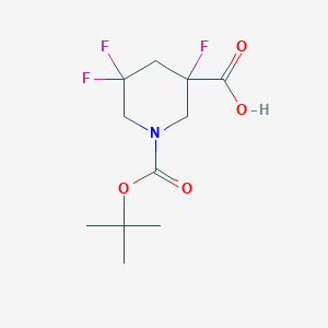 Chemical structure of 1-(Tert-Butoxycarbonyl)-3,5,5-Trifluoropiperidine-3-Carboxylic Acid