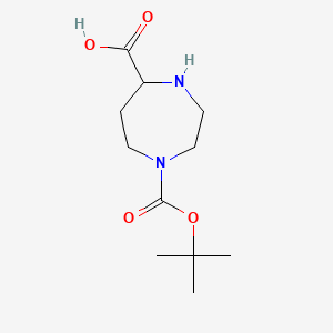 Chemical structure of 1-(tert-Butoxycarbonyl)-1,4-diazepane-5-carboxylic acid
