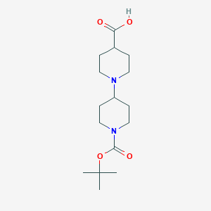 Chemical structure of 1'-(tert-Butoxycarbonyl)-[1,4'-bipiperidine]-4-carboxylic acid