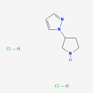Chemical structure of 1-(Pyrrolidin-3-yl)-1H-pyrazole dihydrochloride