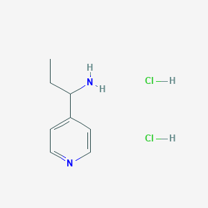 Chemical structure of 1-(Pyridin-4-yl)propan-1-amine dihydrochloride