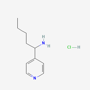 Chemical structure of 1-(Pyridin-4-yl)pentan-1-amine hydrochloride