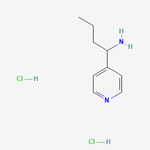 Chemical structure of 1-(Pyridin-4-yl)butan-1-amine dihydrochloride