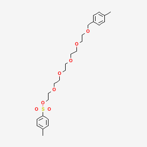 Chemical structure of 1-(p-Tolyl)-2,5,8,11,14-pentaoxahexadecan-16-yl 4-methylbenzenesulfonate