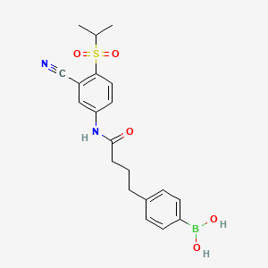 Chemical structure of 1-(p-Methoxyphenylsulfonyl)-7-azaindole-3-boronic Acid Pinacol Ester