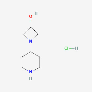 Chemical structure of 1-(Piperidin-4-yl)azetidin-3-ol hydrochloride