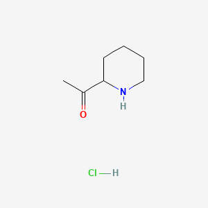 Chemical structure of 1-(piperidin-2-yl)ethanone hydrochloride