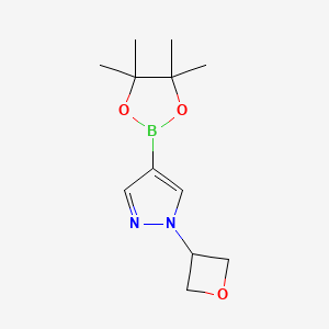 Chemical structure of 1-(Oxetan-3-yl)-4-(4,4,5,5-tetramethyl-1,3,2-dioxaborolan-2-yl)-1H-pyrazole