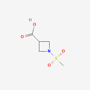 Chemical structure of 1-Methanesulfonylazetidine-3-carboxylic acid
