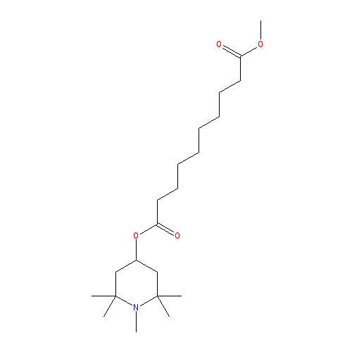 Chemical structure of Methyl 1,2,2,6,6-pentamethyl-4-piperidyl sebacate