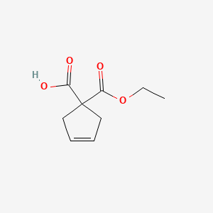 Chemical structure of 1-(Ethoxycarbonyl)-3-cyclopentene-1-carboxylic Acid