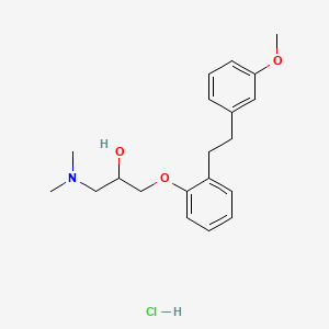 Chemical structure of 1-(Dimethylamino)-3-[2-(3-methoxyphenethyl)phenoxy]-2-propanol Hydrochloride