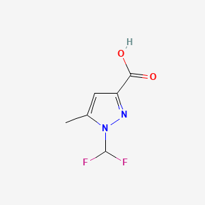 Chemical structure of 1-(Difluoromethyl)-5-methyl-1H-pyrazole-3-carboxylic acid