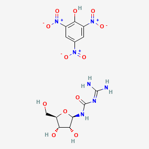 Chemical structure of 1-(Diaminomethylene)-3-(beta-D-ribofuranosyl)urea Picrate