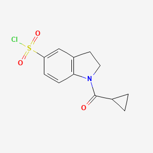 Chemical structure of 1-(Cyclopropanecarbonyl)indoline-5-sulfonyl chloride