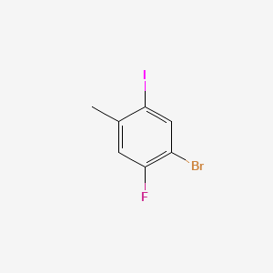 Chemical structure of 1-(Bromomethyl)-4-fluoro-2-iodobenzene