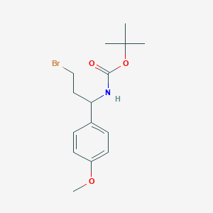 Chemical structure of 1-(Boc-amino)-3-bromo-1-(4-methoxyphenyl)propane