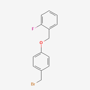 Chemical structure of 1-(Benzyloxy)-4-(bromomethyl)-2-fluorobenzene