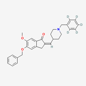 Chemical structure of 1-(Benzyl-d5)-4-[(5-benzyloxy-6-methoxy-1-indanone)-2-ylidenyl]methylpiperidine