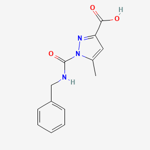 Chemical structure of 1-(benzylcarbamoyl)-5-methyl-1H-pyrazole-3-carboxylic acid