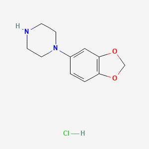 Chemical structure of 1-(Benzo[d][1,3]dioxol-5-yl)piperazine hydrochloride