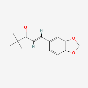Chemical structure of 1-(1,3-Benzodioxol-5-yl)-4,4-dimethyl-1-penten-3-one